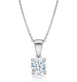 Diamond Solitaire Necklace 0.90ct Chloe Certified In 18kw Gold G/si1