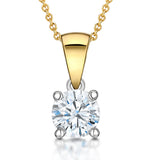 Chloe Certified 0.90ct Diamond Solitaire Necklace In 18k Gold G/si2
