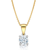 Chloe Certified 0.90ct Diamond Solitaire Necklace In 18k Gold G/si2