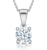 Diamond Solitaire Necklace 1.00ct Chloe Certified In 18kw Gold E/vs2