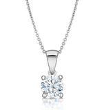 Lab Diamond Solitaire Necklace 1.00ct Chloe Certified Platinum F/vs1