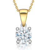 Chloe Certified 1.00ct Lab Diamond Solitaire Necklace 18k Gold H/si1