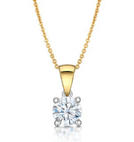 Chloe Certified 1.00ct Diamond Solitaire Necklace In 18k Gold G/si1