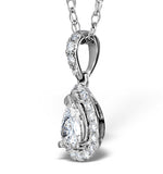 Ella 18k White Gold Diamond Pear Shape Pendant 0.70ct G/vs