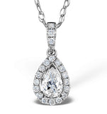 Ella 18k White Gold Diamond Pear Shape Pendant 0.70ct G/vs