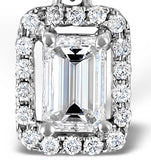 Ella 18k White Gold Diamond Emerald Cut Pendant 0.70ct H/si