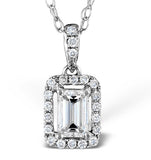Ella 18k White Gold Diamond Emerald Cut Pendant 0.70ct H/si