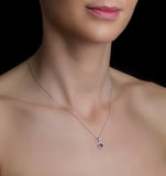Pink Tourmaline 0.50ct And Diamond Halo Pendant Necklace 18k Gold