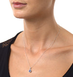 Tanzanite 5mm And Diamond 18k White Gold Pendant Necklace