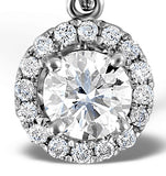 Ella Lab Diamond Halo Necklace In 18k White Gold 0.71ct G/vs1