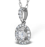 Ella 18k White Gold Diamond Brilliant Cut Pendant 0.71ct H/si1