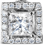 Ella 18k White Gold Diamond Princess Cut Pendant 0.74ct H/si