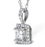 Ella 18k White Gold Diamond Princess Cut Pendant 0.74ct H/si