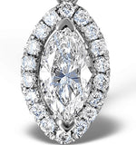 Ella 18k White Gold Diamond Marquise Pendant 0.73ct H/si