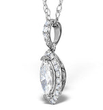 Ella 18k White Gold Diamond Marquise Pendant 0.73ct H/si
