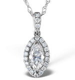 Ella 18k White Gold Diamond Marquise Pendant 0.73ct G/vs