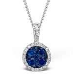 0.65ct And 18k White Gold Diamond Halo Pendant Necklace - Fr39