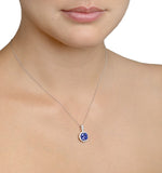 0.65ct And 18k White Gold Diamond Halo Pendant Necklace - Fr39