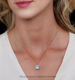 2ct Blue Topaz And Diamond Halo Asteria Necklace 18kw Gold