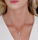 Diamond And Pink Diamond Halo Cluster Necklace - Asteria Collection