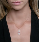 1.20ct Ruby Asteria Diamond Drop Pendant Necklace In 18k Gold