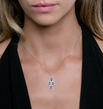1.20ct Sapphire Asteria Diamond Drop Pendant Necklace In 18k Gold