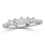 Grace 18k White Gold 5 Stone Diamond Eternity Ring 0.33ct H/si