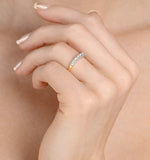 18k Gold Princess Diamond Half Eternity Ring 0.50ct H/si
