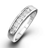 18k White Gold Princess Diamond Half Eternity Ring 0.50ct G/vs