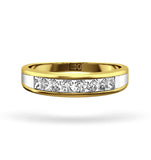 18k Gold Princess Diamond Half Eternity Ring 0.50ct H/si