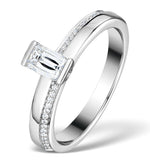 0.57ct Ideal Prince Cut Diamond And 18k White Gold H/si Ring