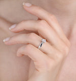 0.57ct Ideal Prince Cut Diamond And 18k White Gold H/si Ring