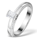 0.30ct Ideal Prince Cut Diamond And 18k White Gold H/si Ring Ft50