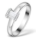 0.30ct Ideal Prince Cut Diamond And 18k White Gold H/si Ring Ft51