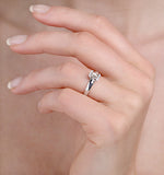 0.30ct Ideal Prince Cut Diamond And 18k White Gold H/si Ring Ft51