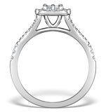 Halo Engagement Ring 0.65ct Prince Cut H/si Diamonds 18k White Gold