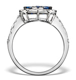 0.84ct Diamond 1.60ct Sapphire And 18k White Gold Circles Ring