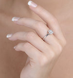 0.25ct Diamond Engagement Ring 18k White Gold Galileo Ft65