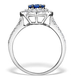 0.70ct Diamond 0.50ct Sapphire And 18k White Gold Circles Ring