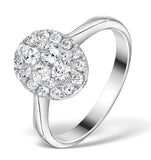 1ct Diamond And 18k White Gold Cluster Ring Ft60