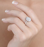 1ct Diamond And 18k White Gold Cluster Ring Ft60