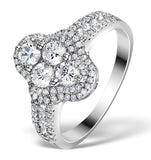 Halo Engagement Ring Galileo 1.25ct Diamonds 18kw White Gold Ft78