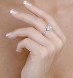 0.70ct Diamond Engagement And 18k White Gold Galileo Ring Ft79