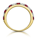Ruby And 0.50ct Diamond Asteria Eternity Ring In 18k Gold