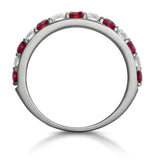 Ruby And 0.50ct Diamond Asteria Eternity Ring In 18k White Gold