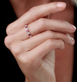 Ruby And 0.50ct Diamond Asteria Eternity Ring In 18k White Gold