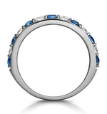 Sapphire And 0.50ct Diamond Asteria Eternity Ring In 18k White Gold