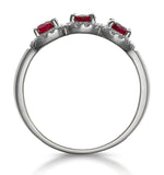 Ruby And Diamond Halo Trilogy Ring In 18kw Gold - Asteria Collection
