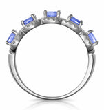 1.20ct Tanzanite Asteria Eternity Halo Diamond Ring In 18k White Gold