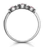 Ruby And Diamond Halo Trilogy Asteria Ring In 18k White Gold